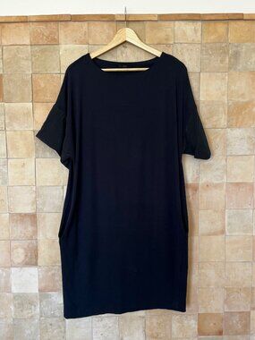 COS Dress Navy Silk Sleeve Silk Sleeve Size S